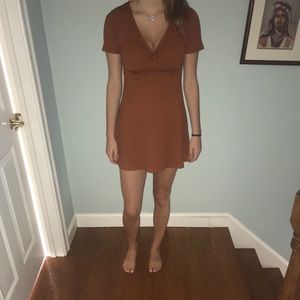 ***DONATING SOON*** Brown Twist Front Dress